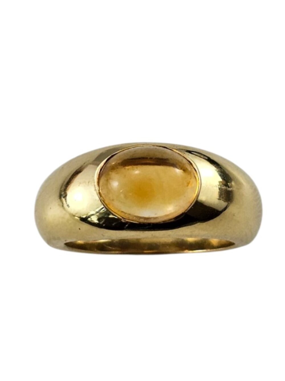 Tiffany & Co. 18K Yellow Gold and Citrine Dome Ring Size 4.75 #25588